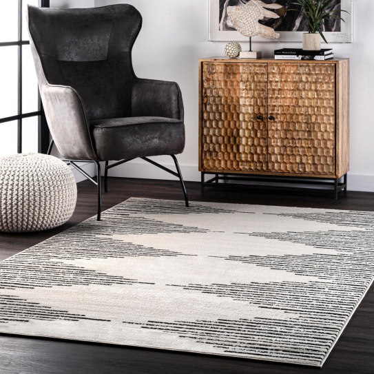 Joanne Geometric Cream Area Rug